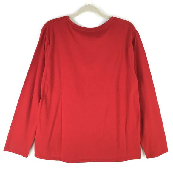 Cuddl Duds Womens Lounge Shirt sz XL Stay Cozy Snowflake Graphics Red NEW - Picture 4 of 7